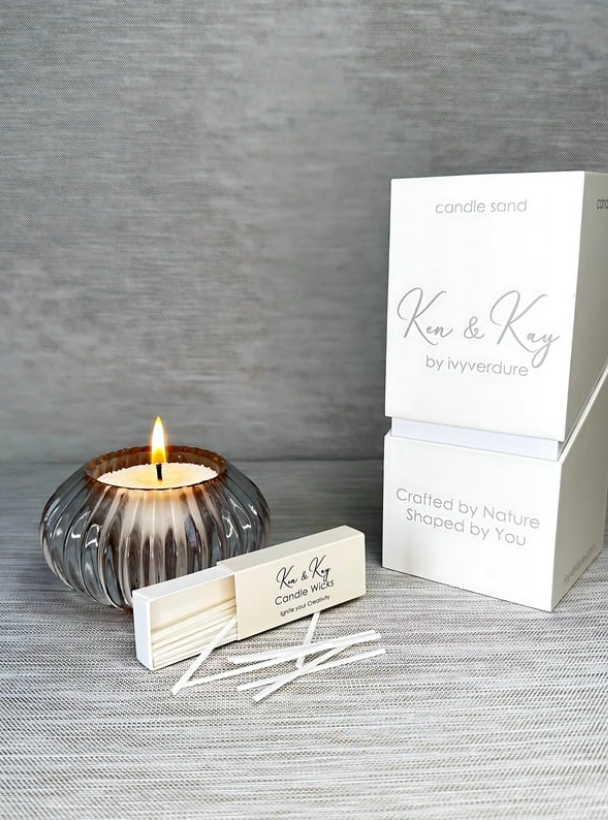 Ken & Kay Pearled Sand Candle - Fragrance Free